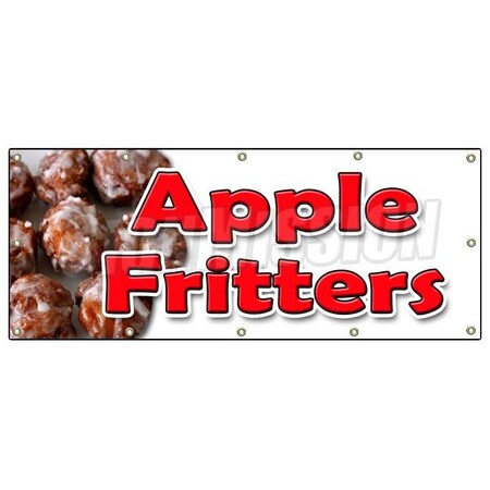 Signmission APPLE FRITTERS BANNER SIGN baker sweets pastries bakery cakes fruit B-120 Apple Fritters